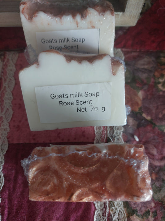 Rose Scented Goats milk Soap 70g net